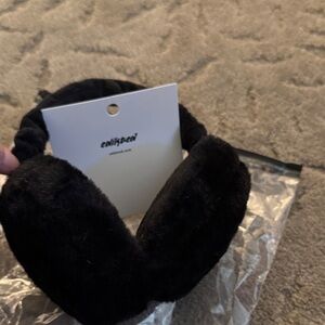 Edikted Black Fuzzy Earmuffs